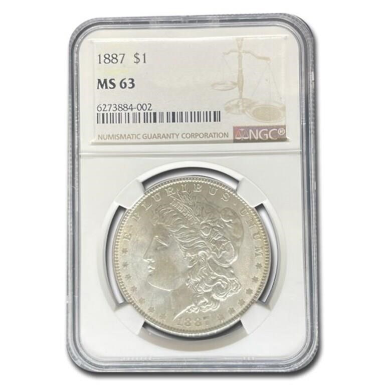1887 Morgan Dollar Ms-63 Ngc