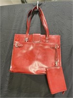 Deep Red Franklin Covey Tote & Change Purse