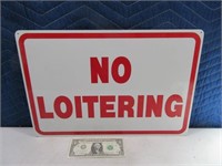 18x12 NO LOITERING Aluminum Sign