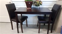 DINETTE TABLE + 2 FAUX LEATHER CHAIRS