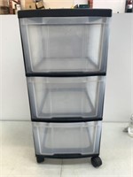 3 Drawer Storage Tote w/Wheels 26" x 14" x 12"