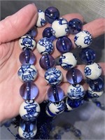 Gorgeous Blue & White Glass and Ceramic Beads
