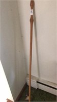 Wooden walking stick turned handle 54in