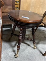 VIctorian Piano Stool w/ Talon & Ball Feet.