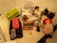 Box of Brass Items & Misc