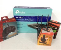 Electronic lot. Joystick, router, AV adapter
