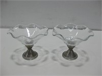 Two Vtg Sterling Silver Weighted Candy Bowls