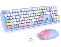 Wireless Keyboard and Mouse Combo, 2.4G Retro