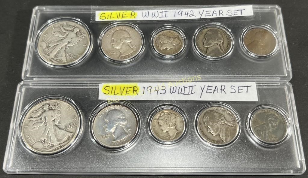 1942 & 1943 WWII Silver Silver Sets