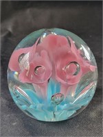 Art Glass Flower Paperweight