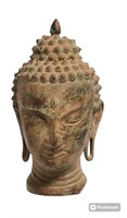 LARFGE 19 th bronze buddhist hindiu head