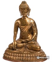 19 th bronze buddhist hindiu seated buddha figer