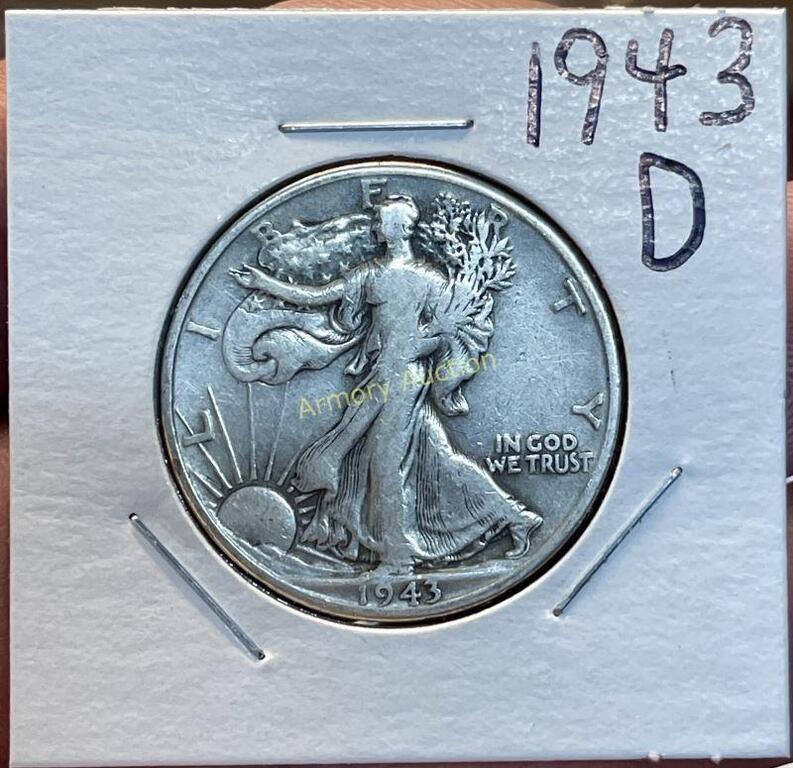 1943 D SILVER WALKING LIBERTY HALF DOLLAR