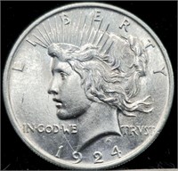 1924 Peace Silver Dollar Coin Uncirculated