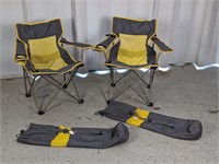(2) Folding Travel Chairs