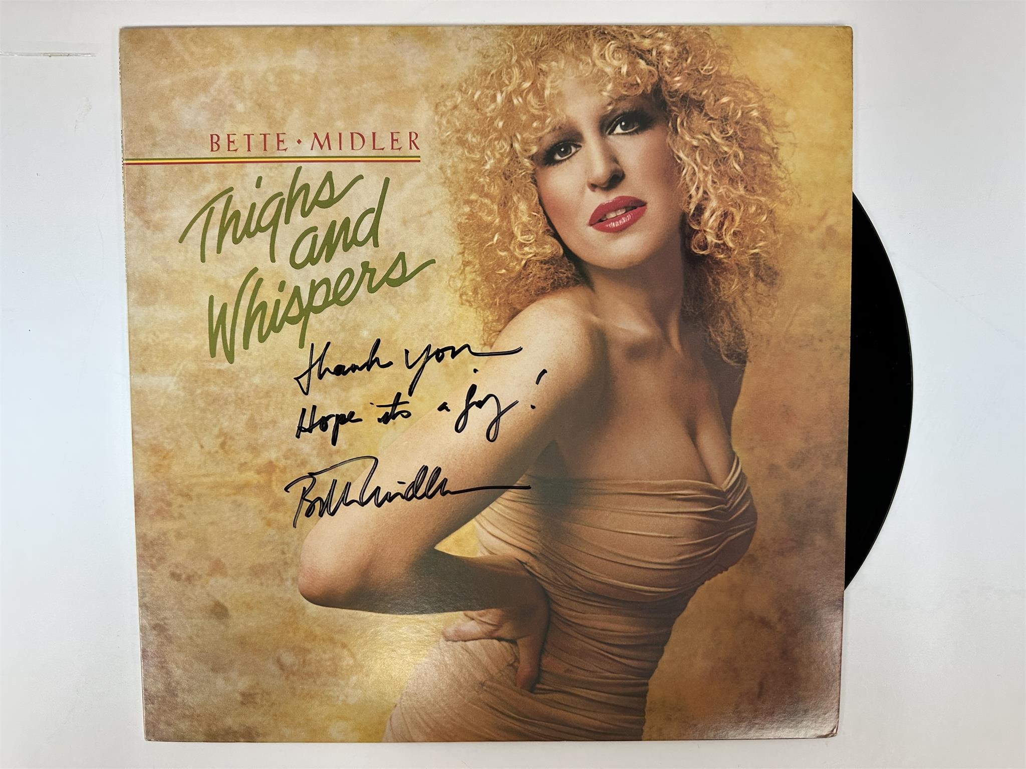 Autograph COA Bette Midler Vinyl