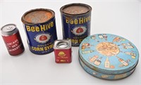 4 boîtes de métal vintages dont BeeHive