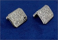 Sterling Silver Engraved Cuff Links