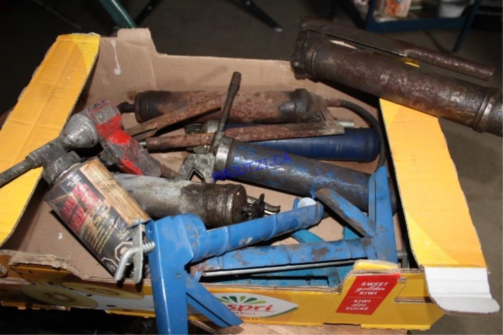 Box of Caulking & Grease Guns