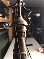 39" Tall Wooden Base Lamp No Shade - Untested