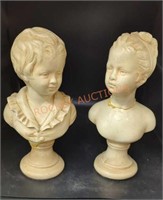 Vintage Lot of 2 bust  statues
