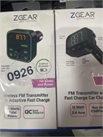ZGEAR FM TRANSMITTER CAR CHARGER 2Pk
