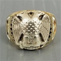 14K gold 32nd degree Mason ring; 11.2 grams;