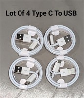 Lot Of 4 Type C To USB Cables