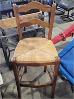 Ladder Back Woven Seat Wood Chair