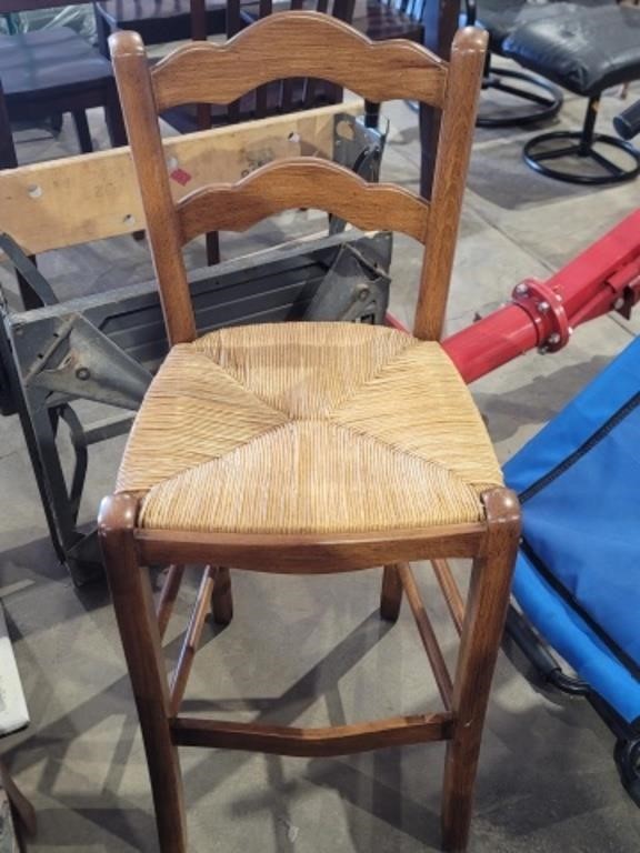 Ladder Back Woven Seat Wood Chair