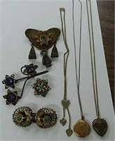 Necklaces(3) 2 are Lockets Brooches  (4)