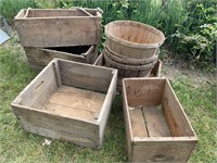 Wood crates and baskets