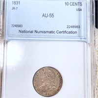 1881 Capped Bust Dime NNC - AU55