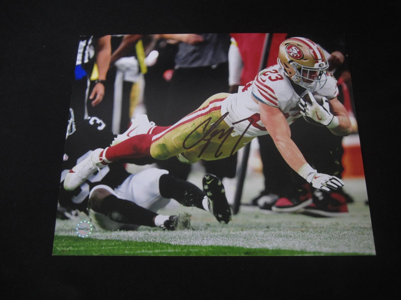 McCaffrey Signed 8x10 Photo COA Pros