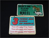 Set of Novelty Humor License Plate & Sign