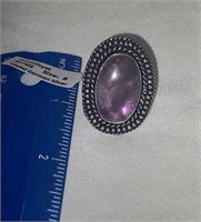 Amethyst Ring Size 8 German Silver
