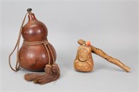 Japanese Pipe & Chinese Gourd Vessel