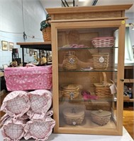 LONGABERGER CABINET W/ 7 HORIZON OF HOPE BASKETS