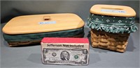 LONGABERGER TISSUE AND LIDDED BASKET W/ ORGANIZER