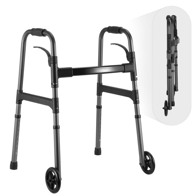 M23  MaxKare Folding Walker with Wheels 30.5-37.