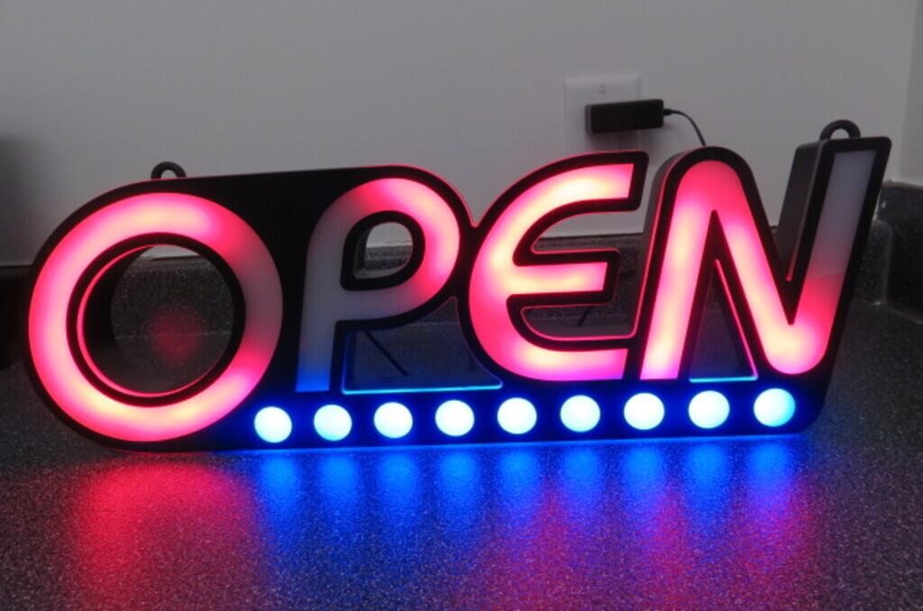 Illuminated Flash/Static Open Sign