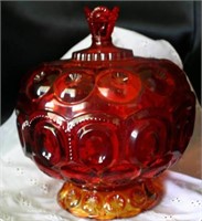 Red Candy Dish with Lid