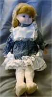 Porcelain Girl Doll in blue dress