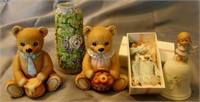 Bear Figurines 1405, Porcelain Bell 1416
