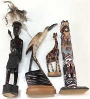 AFRICAN AND NATIVE AMERICAN WOOD SCULPTURES