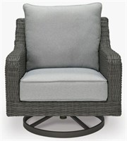Ashley Signature Wicker Swivel Outdoor Chair, New