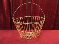 Vintage Wire Egg Basket - 14"dia x 9"