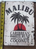 Malibu White Rum With Coconut Tin Sign