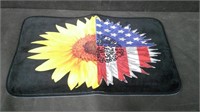SUNFLOWER/US FLAG. 18 X 29 DOOR MAT