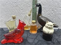 (6) Avon Perfume Bottles - Cardinal, Duck, Unicorn